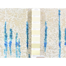 Load image into Gallery viewer, 3&#39;x10&#39;1&quot; Ivory, The Cardiac Design, Sari Silk With Textured Wool Hand Knotted, Wide Runner Oriental Rug FWR481506