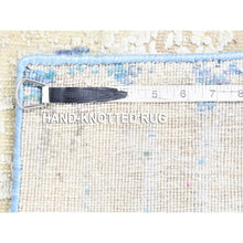 Load image into Gallery viewer, 3&#39;x10&#39;1&quot; Ivory, The Cardiac Design, Sari Silk with Textured Wool Hand Knotted, Wide Runner Oriental Rug FWR481506