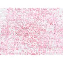 Load image into Gallery viewer, 2&#39;6&quot;x7&#39;9&quot; Hot Pink, Broken Persian Design Tone On Tone, Wool And Pure Silk Hand Knotted, Runner Oriental Rug FWR481512