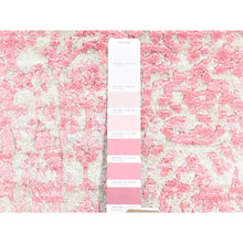 Load image into Gallery viewer, 2&#39;6&quot;x7&#39;9&quot; Hot Pink, Broken Persian Design Tone On Tone, Wool And Pure Silk Hand Knotted, Runner Oriental Rug FWR481512