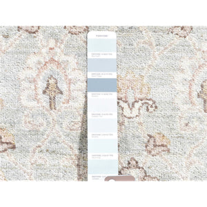 2'7"x15'10" Faded Green, Fine Peshawar With All Over Motifs, Pure Wool Hand Knotted, Xl Runner Oriental Rug FWR481524