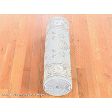 Load image into Gallery viewer, 2&#39;7&quot;x15&#39;10&quot; Faded Green, Fine Peshawar With All Over Motifs, Pure Wool Hand Knotted, Xl Runner Oriental Rug FWR481524