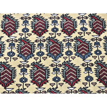 Load image into Gallery viewer, 2&#39;10&quot;x13&#39;2&quot; Ivory, Tribal Northwest Persian With Repetitive Boteh Design, Pure Wool Hand Knotted, Runner Oriental Rug FWR481530
