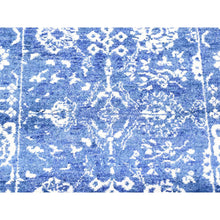 Load image into Gallery viewer, 2&#39;6&quot;x16&#39;10&quot; Blue, Tone On Tone Tabriz, Wool And Silk Hand Knotted, Xl Runner Oriental Rug FWR481536