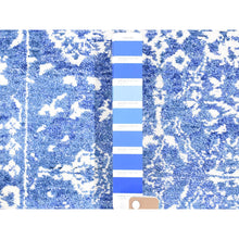 Load image into Gallery viewer, 2&#39;6&quot;x16&#39;10&quot; Blue, Tone On Tone Tabriz, Wool And Silk Hand Knotted, Xl Runner Oriental Rug FWR481536