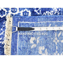Load image into Gallery viewer, 2&#39;6&quot;x16&#39;10&quot; Blue, Tone On Tone Tabriz, Wool And Silk Hand Knotted, Xl Runner Oriental Rug FWR481536
