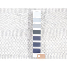Load image into Gallery viewer, 7&#39;9&quot;x7&#39;9&quot; Ivory, Modern Grass Design Gabbeh Densely Woven, Wool and Silk Hand Knotted, Round Oriental Rug FWR481542