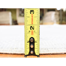 Load image into Gallery viewer, 7&#39;9&quot;x7&#39;9&quot; Ivory, Modern Grass Design Gabbeh Densely Woven, Wool and Silk Hand Knotted, Round Oriental Rug FWR481542