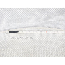 Load image into Gallery viewer, 7&#39;9&quot;x7&#39;9&quot; Ivory, Modern Grass Design Gabbeh Densely Woven, Wool And Silk Hand Knotted, Round Oriental Rug FWR481542