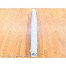 Load image into Gallery viewer, 7&#39;9&quot;x7&#39;9&quot; Linen White, Pure Wool, Modern, Plain Design, Lori Buft Gabbeh, Thick and Plush, Hand Knotted, Round, Oriental Rug FWR547848