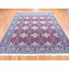 Load image into Gallery viewer, 9&#39;7&quot;x13&#39;2&quot; Deep Red, New Persian Nain With Repetitive Geometric Design, Wool, 300 Kpsi, Signed Hand Knotted Oriental Rug FWR481560