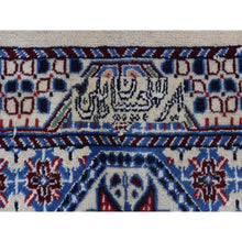 Load image into Gallery viewer, 9&#39;7&quot;x13&#39;2&quot; Deep Red, New Persian Nain With Repetitive Geometric Design, Wool, 300 Kpsi, Signed Hand Knotted Oriental Rug FWR481560