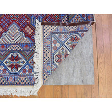 Load image into Gallery viewer, 9&#39;7&quot;x13&#39;2&quot; Deep Red, New Persian Nain With Repetitive Geometric Design, Wool, 300 Kpsi, Signed Hand Knotted Oriental Rug FWR481560