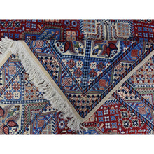 Load image into Gallery viewer, 9&#39;7&quot;x13&#39;2&quot; Deep Red, New Persian Nain With Repetitive Geometric Design, Wool, 300 Kpsi, Signed Hand Knotted Oriental Rug FWR481560