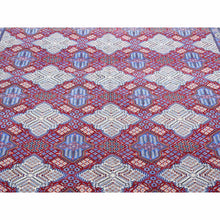Load image into Gallery viewer, 9&#39;7&quot;x13&#39;2&quot; Deep Red, New Persian Nain With Repetitive Geometric Design, Wool, 300 Kpsi, Signed Hand Knotted Oriental Rug FWR481560