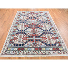 Load image into Gallery viewer, 7&#39;5&quot;x12&#39;2&quot; Ivory, Peshawar With Antique Seychour Design, Pure Wool Hand Knotted, Oriental Rug FWR481632