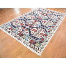 Load image into Gallery viewer, 7&#39;5&quot;x12&#39;2&quot; Ivory, Peshawar With Antique Seychour Design, Pure Wool Hand Knotted, Oriental Rug FWR481632