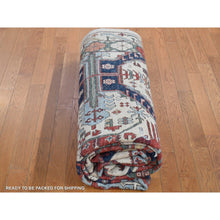 Load image into Gallery viewer, 7&#39;5&quot;x12&#39;2&quot; Ivory, Peshawar With Antique Seychour Design, Pure Wool Hand Knotted, Oriental Rug FWR481632