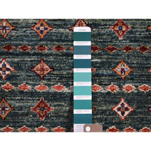 Load image into Gallery viewer, 3&#39;6&quot;x5&#39;3&quot; Forest Green Densely Woven Hand Knotted, Afghan Super Kazak With Khorjin Design Soft Wool Natural Dyes, Oriental Rug FWR481650