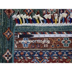3'6"x5'3" Red New Persian Hamadan Small Flower Medallion Pure Wool Hand Knotted Oriental Rug FWR358068