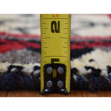 Load image into Gallery viewer, 3&#39;7&quot;x5&#39;7&quot; Deep Red, New Persian Gabbeh With Garden Checkers Design, Hand Knotted Pure Wool Oriental Rug FWR481680