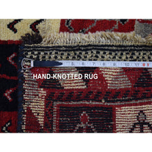 Load image into Gallery viewer, 3&#39;7&quot;x5&#39;7&quot; Deep Red, New Persian Gabbeh With Garden Checkers Design, Hand Knotted Pure Wool Oriental Rug FWR481680