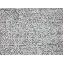 Load image into Gallery viewer, 4&#39;x9&#39;9&quot; Seafoam Green, Broken Persian Design, Wool And Silk Hand Knotted, Wide Runner Oriental Rug FWR481716