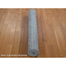 Load image into Gallery viewer, 4&#39;x9&#39;9&quot; Seafoam Green, Broken Persian Design, Wool And Silk Hand Knotted, Wide Runner Oriental Rug FWR481716