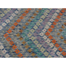 Load image into Gallery viewer, 10&#39;2&quot;x13&#39;7&quot; Colorful, Hand Woven Afghan Maimana Kilim With Zig Zag Design, Veggie Dyes Pure Wool, Oriental Rug FWR481818
