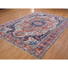 Load image into Gallery viewer, 8&#39;10&quot;x12&#39;5&quot; Ivory, Antique Persian Karajeh Serapi, Denser Weave, Good Condition, Pure Wool, Hand Knotted, Oriental Rug FWR481830
