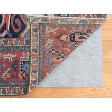 Load image into Gallery viewer, 8&#39;10&quot;x12&#39;5&quot; Ivory, Antique Persian Karajeh Serapi, Denser Weave, Good Condition, Pure Wool, Hand Knotted, Oriental Rug FWR481830