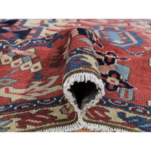 Load image into Gallery viewer, 8&#39;10&quot;x12&#39;5&quot; Ivory, Antique Persian Karajeh Serapi, Denser Weave, Good Condition, Pure Wool, Hand Knotted, Oriental Rug FWR481830
