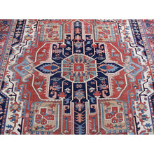 Load image into Gallery viewer, 8&#39;10&quot;x12&#39;5&quot; Ivory, Antique Persian Karajeh Serapi, Denser Weave, Good Condition, Pure Wool, Hand Knotted, Oriental Rug FWR481830