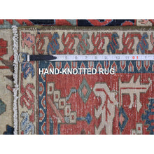 Load image into Gallery viewer, 8&#39;10&quot;x12&#39;5&quot; Ivory, Antique Persian Karajeh Serapi, Denser Weave, Good Condition, Pure Wool, Hand Knotted, Oriental Rug FWR481830