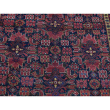 Load image into Gallery viewer, 10&#39;4&quot;x21&#39; Midnight Blue Antique Afghan Beshir Geometric All Over Design With Multiple Borders, Good Condition, Hand Knotted Pure Wool, Gallery Size Oriental Rug FWR481860