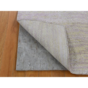 2'x3' Light Green, Modern Design, Pure Silk with Wool, Hand Knotted, Mat Oriental Rug FWR481890
