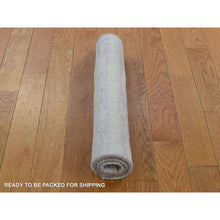 Load image into Gallery viewer, 2&#39;x3&#39; Light Green, Modern Design, Pure Silk with Wool, Hand Knotted, Mat Oriental Rug FWR481890
