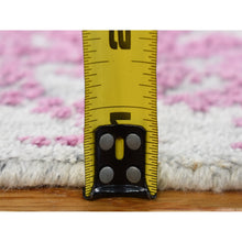 Load image into Gallery viewer, 2&#39;x3&#39; Pink, Fine Jacquard Natural Dyes, Hand Loomed Wool And Plant Based Silk, Mat Oriental Rug FWR481992