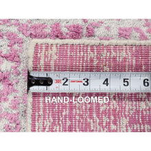 Load image into Gallery viewer, 2&#39;x3&#39; Pink, Fine Jacquard Natural Dyes, Hand Loomed Wool And Plant Based Silk, Mat Oriental Rug FWR481992