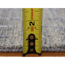 Load image into Gallery viewer, 2&#39;1&quot;x3&#39;1&quot; Space Gray With Touches Of Ivory, Modern Design Sample Fragment, Textured Wool With Silk Hand Knotted, Mat Oriental Rug FWR482100