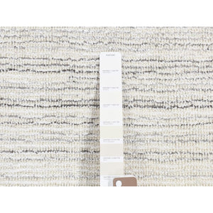 2'x2' Ivory, Modern Design, Hand Loomed, 100% Wool, Fragment Sample, Mat Oriental Rug FWR482154