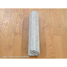 Load image into Gallery viewer, 2&#39;x2&#39; Ivory, Modern Design, Hand Loomed, 100% Wool, Fragment Sample, Mat Oriental Rug FWR482154