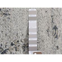 Load image into Gallery viewer, 2&#39;2&quot;x2&#39;2&quot; Ivory, Modern Design, Hand Knotted, Hi And Lo, 100% Silk, Zero Pile, Sample Fragment, Mat Oriental Rug FWR482184