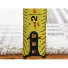 Load image into Gallery viewer, 2&#39;x3&#39; Ivory-gray, Hand Loomed, Modern, Plaid Design, 100% Wool, Mat Oriental Rug FWR482226