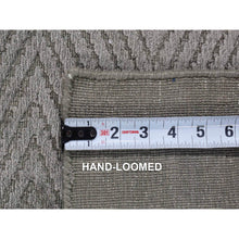 Load image into Gallery viewer, 2&#39;x3&#39;1&quot; Beige, Hand Loomed, Modern Chevron Design, Plant Based Silk, Mat Oriental Rug FWR482238