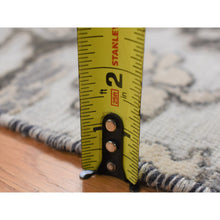 Load image into Gallery viewer, 2&#39;1&quot;x3&#39;1&quot; Ivory With Chocolate Brown, 100% Wool, Hi And Lo, Oushak Design, Hand Knotted, Sample Fragment, Textured, Mat Oriental Rug FWR482262