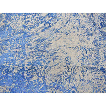 Load image into Gallery viewer, 8&#39;1&quot;x9&#39;10&quot; Denim Blue, Hand-knotted, Modern Abstract Design, Tone On Tone, Wool And Silk, Oriental Rug FWR482274
