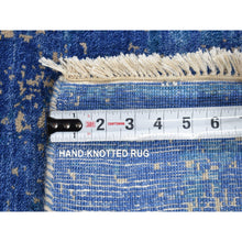 Load image into Gallery viewer, 8&#39;1&quot;x9&#39;10&quot; Denim Blue, Hand-knotted, Modern Abstract Design, Tone On Tone, Wool And Silk, Oriental Rug FWR482274