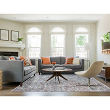 Load image into Gallery viewer, 7&#39;7&quot;x10&#39;1&quot; Faded Gray, Hand Knotted, Broken Persian Design, Silk With Textured Wool, Oriental Rug FWR482280