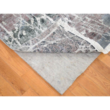 Load image into Gallery viewer, 7&#39;7&quot;x10&#39;1&quot; Faded Gray, Hand Knotted, Broken Persian Design, Silk With Textured Wool, Oriental Rug FWR482280